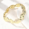 Brass Micro Pave Clear Cubic Zirconia Link Chain Bracelets for Women BJEW-H630-09G-3