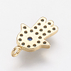 Brass Micro Pave Cubic Zirconia Charms X1-ZIRC-G104-16G-2