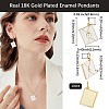 10Pcs Rack Plating Brass Enamel Pendants KK-BBC0020-60G-01-2
