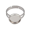 304 Stainless Steel Cuff Ring Components STAS-D372-06P-03-2