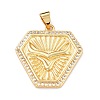 Brass Micro Pave Clear Cubic Zirconia Pendants ZIRC-L100-053G-2