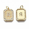 Brass Micro Pave Clear Cubic Zirconia Pendants KK-S356-234R-G-NF-2