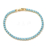 Synthetic Turquoise Tennis Bracelets KK-CBA964F-01G-04-4