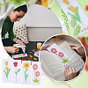 Gorgecraft 4 Sets 4 Style DIY Flower Bookmark Cross-Stitch Kit DIY-GF0009-28-5