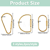 6Pcs 3 Styles Brass Screw Clasps FIND-DC0008-01-2