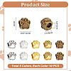 50Pcs 5 Colors Tibetan Style Zinc Alloy Dog Paw Prints European Beads MPDL-UN0001-02-3
