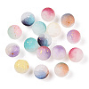 Frosted Baking Painted Crackle Glass Beads with Glitter Powder X-DGLA-T004-01A-1