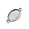 Antique Silver Tibetan Style Alloy Flat Oval Cabochon Connector Settings X-TIBE-M022-06AS-3