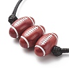 2Pcs 2 Colors Sport Theme Acrylic Beaded Bracelet BJEW-JB08558-04-6