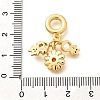 Brass Cubic Zirconia Boy & Flower & Girl European Dangle Charms KK-U048-22G-3