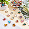 64Pcs 8 Colors Rectangle Octagon Sew on Rhinestone RGLA-AR0001-04-4