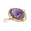 Raw Natural Amethyst Pendants KK-P282-03G-B-2