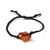 Macrame Pouch with Natural Mixed Gemstone Braided Bead Bracelets BJEW-JB06616-2