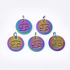 Rainbow Color Ion Plating(IP) 201 Stainless Steel Charms STAS-Q201-JN166-4-3
