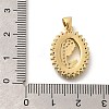 Rack Plating Brass Micro Pave Cubic Zirconia Pendants KK-M296-03G-3