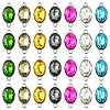 28Pcs 7 Colors Alloy Glass Links/Connectors GLAA-FS0001-93-1