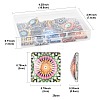 20Pcs Printed Glass Square Cabochons GGLA-FS0001-18-4