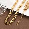 8MM 304 Stainless Steel Textured Ring Link Chain Necklaces NJEW-Z105-04G-01-1