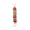 Natural Mixed Gemstone Connector Charms PALLOY-JF01891-2
