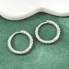 Brass Huggie Hoop Earrings KK-CBA8324-18C-P-1