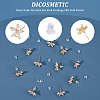 10Pcs Brass Cubic Zirconia Ear Stud Findings KK-DC0004-33-4