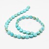 Flat Round Synthetic Turquoise Beads Strands TURQ-I022-10x5mm-05-2