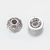 Brass Micro Pave Cubic Zirconia Bead Cap ZIRC-G122-49P-RS-1