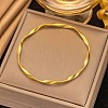 304 Stainless Steel Twisted Bangles for Women BJEW-Q040-07G-1