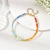 AB Color Glass Star and K9 Glass Faceted Bicone Beaded Bracelets for Women BJEW-TA00772-1