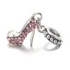 High-heeled Shoes Alloy Glass Rhinestone European Dangle Charms MPDL-L013-13I-1