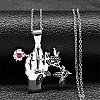 304 Stainless Steel Pendant Necklaces NJEW-G123-03P-1