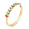 Brass Pave Colorful Cubic Zirconia Hinged Bangles for Women BJEW-S147-33G-C-1