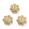 Rack Plating Flower Brass Micro Pave Clear Cubic Zirconia Bead Caps KK-H449-65G-02-NR-1