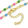 Brass Enamel Column Link Chain Necklaces NJEW-H039-11A-01G-1