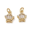 Brass Micro Pave Clear Cubic Zirconia Charms CU-CBAF0F8-16C-G-1