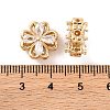 Brass Micro Pave Clear Cubic Zirconia Beads KK-S389-21G-3