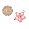 Glass Seed Beaded Star Pendants PALLOY-MZ00524-04-2