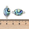 Brass Pave Natural Paua Shell Connector Charms LS-KK-M299-01E-P-3