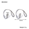 Rhodium Plated 925 Sterling Silver Double Hoop Twist Earrings for Single Piercing GI7057-1-2