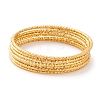 7Pcs PVD Vacuum Plating 304 Stainless Steel Textured Bangles Set for Women BJEW-A011-12D-G-2