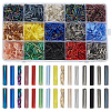 2818Pcs 15 Colors Glass Twisted Bugle Beads SEED-WR0001-13-1