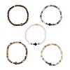 Non-magnetic Synthetic Hematite & Natural Mixed Gemstone Beaded Stretch Bracelets for Women Men BJEW-JB14012-2