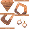 Fashewelry 30Pcs 15 Style Transparent Resin & Walnut Wood Pendants RESI-FW0001-04-10