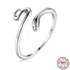 Rhodium Plated 925 Sterling Silver Cuff Rings RJEW-BB56107-1