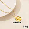 Stainless Steel Flat Round Pendant Necklaces FU8631-4-1
