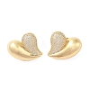 Rack Plating Brass Micro Pave Clear Cubic Zirconia Stud Earrings for Women EJEW-G394-12B-G-2