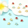 15Pcs 3 Colors Brass Pave Cubic Zirconia Heart Connector Charms KK-YW0004-66-5