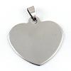 Non-Tarnish 201 Stainless Steel Mirror Polished Finish Stamping Blank Tag Pendants STAS-R064-82-1