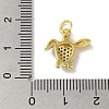 Real 18K Gold Plated Brass Pave Colorful Cubic Zirconia Pendants KK-M283-07E-02-3