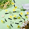 40Pcs Sunflower Resin & Iron Alligator Hair Clips PHAR-ME0001-03-4